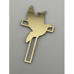 Топер хрестик для торта золотий, на хрещення, великдень